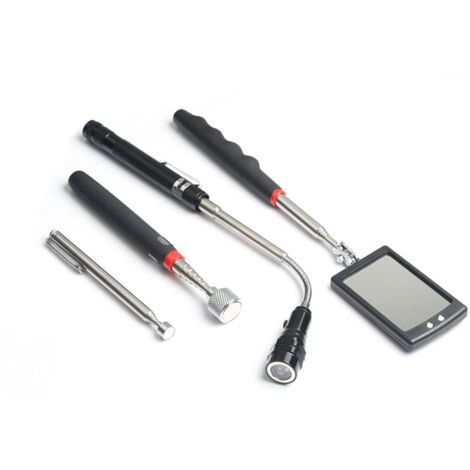Pinces Télescopiques Métal 4 Pièces - Pour Fils, Réparations, Voiture, Barbecue - Acier Inoxydable - Longueur 155 Mm - Avec Clip Poche