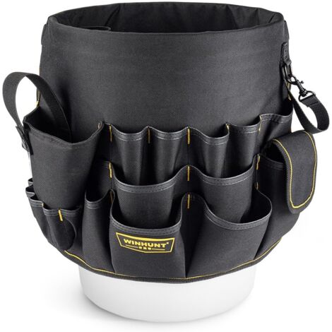 Panier De Nettoyage Pliable Avec Poignée | Boîte Organisateur Multi-Poches Pour Produits Ménagers, Jardin, Voiture - Noir - 10