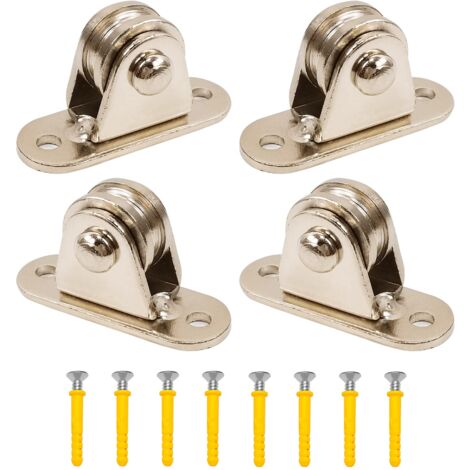 Lot De 4 Poulies De Levage Acier Inox 60mm - Pour Câble, Corde à Linge
