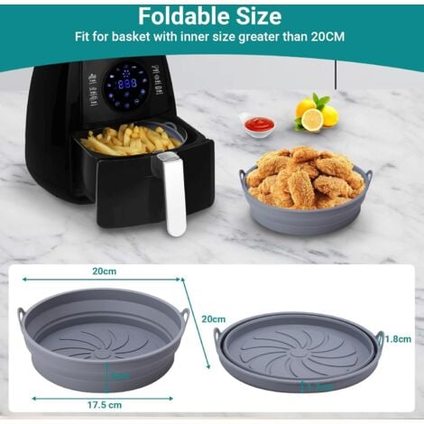 Moule Cookeo 2 Pièces Pot Rectangulaire En Silicone Pliable Pour Friteuse à Air, Air Moule Gateau Air Fryer
