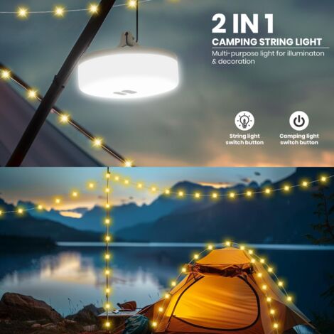 Yizhet Guirlande Lumineuse 10m LED Camping Escamotable, Durabilité Et