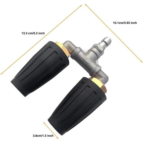 Buse Turbo Rotative Double YUET 4000 PSI | Connexion 1/4 | Nettoyage Haute Pression Jardin Voiture