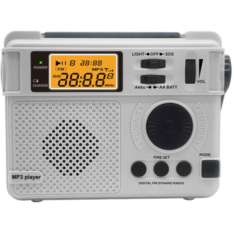 Radio De Secours SOS – Bluetooth, Manivelle, AM/FM, Lampe Torche, Chargeur Portable