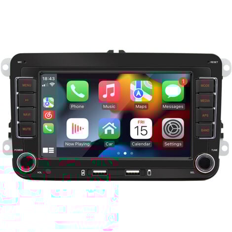 Autoradio Android 13 avec Carplay pour VW Golf 5 6 Polo Skoda Caddy T5 Passat, Radio 2 Din avec système de Navigation écran 7", avec Bluetooth/USB/FM/RDS, Support Mirror Link (1+32G)