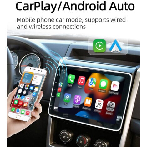 Lecteur Multimédia de Voiture à Écran Rotatif Réglable 1Din 2G+64G 10,1 Pouces Android 13 CarPlay sans Android Auto