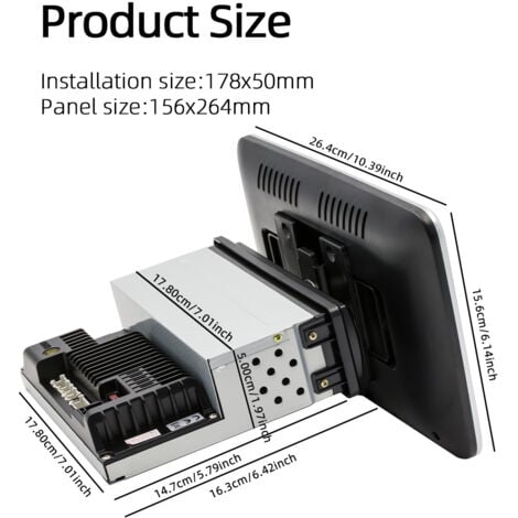 Lecteur Multimédia de Voiture à Écran Rotatif Réglable 1Din 2G+64G 10,1 Pouces Android 13 CarPlay sans Android Auto