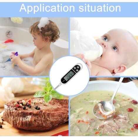 Thermomètre Numérique Cuisine - Sonde Longue 14,5cm - Précision ±1°C Pour Viande, BBQ, Pâtisserie