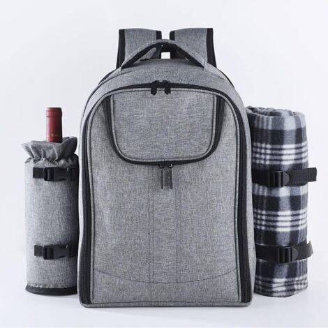 Sac à Dos Pique-Nique CampFeuer 32 Pièces Pour 4 Personnes - Avec Glacière, Couverture Et Vaisselle