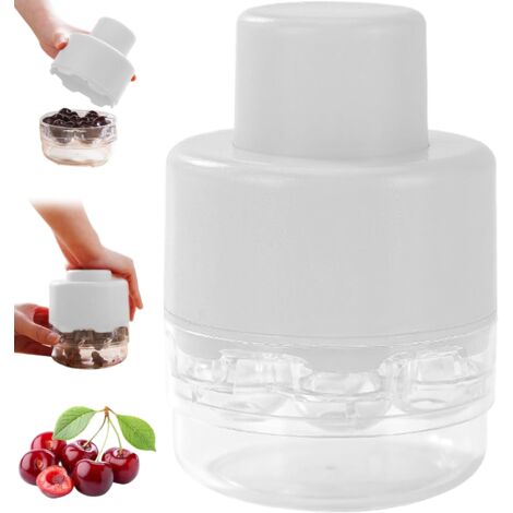 Dénoyauteur 7 Trous MEIYAXINWIN – Extracteur Noyaux Cerises/Olives/Prunes/Abricots Manuel, ABS Alimentaire, 7 Cerises En 1 Clic