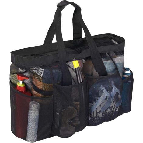 Sac En Maille Avec Cordon - Poche Zippée, Grande Capacité, Idéal Plage, Sport, Voyage