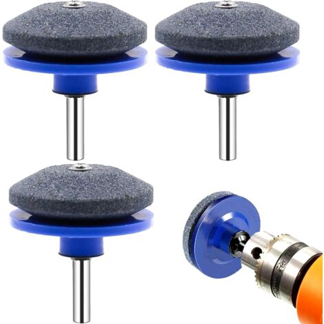 Lot De 4 Aiguiseurs De Lame Pour Tondeuse à Gazon - À Fixer Sur Perceuse - Corindon Double Face - Pour Outils De Jardin - 5