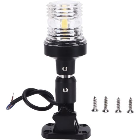 Feu De Navigation Arrière Bateau Rabattable LED - 9 Pouces, IP66, 12V/24V - Blanc 4000-4500K - Sécurité Maritime