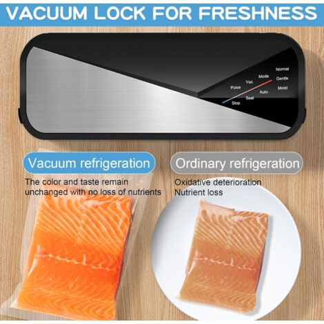 Machine Sous Vide Alimentaire, 6 en 1 Appareil de Mise Sous Vide 80 kPa avec 30 cm Bande de Scellage pour Conservation des Aliments Secs et Humides, Inclus Sacs Sous Vide et Tuyau