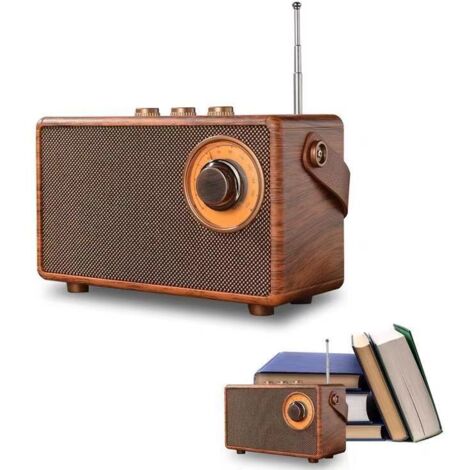 Radio Rétro Portable Sans Fil Bluetooth Hi-Fi Haut-Parleur Stéréo Fm Am