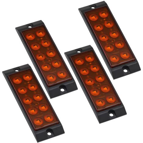 Lot De 4 Feux De Position LED Latéraux 12/24V - Blanc, Pour Remorque, Camion, Van