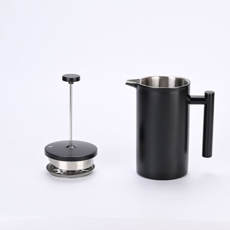 SJLERST Cafetière à Piston Cafetière Portable avec Double Filtres - Verre Résistant à La Chaleur