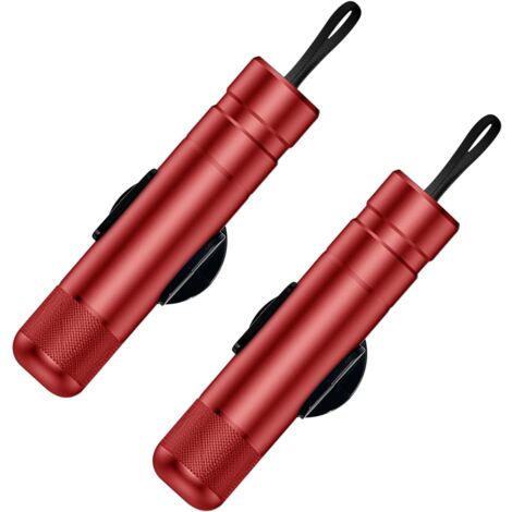 Lot De 2 Marteaux De Sécurité Pour Voiture - Brise-Vitre + Coupe-Ceinture - Certifié TÜV - Compact, Rouge/Noir - Urgence