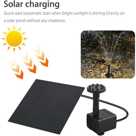 Pompe à Eau Solaire Submersible Riloer 3W - Kit Fontaine Avec Panneau Solaire, 4 Buses, Pour Bassin, étang Ou Aquarium - 7