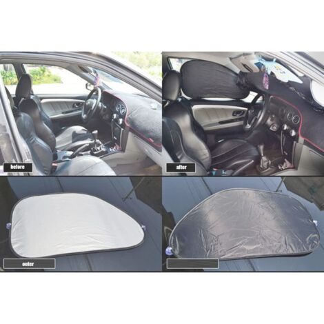 Pare-soleil Pare-brise Voiture 130x70 Cm Argenté Isolation Thermique UV Protection Soleil Intérieur Auto - 13