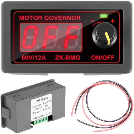 Contrôleur PWM Moteur DC 12V-60V 500W - Réglage Vitesse Numérique, Démarrage Progressif - Pour Ventilateur, Générateur, Lumière