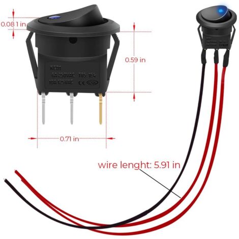 Lot De 15 Interrupteurs Bascule Mini Bateau ON/OFF/ON - 250V/3A - Marque Uxcell - Neuf