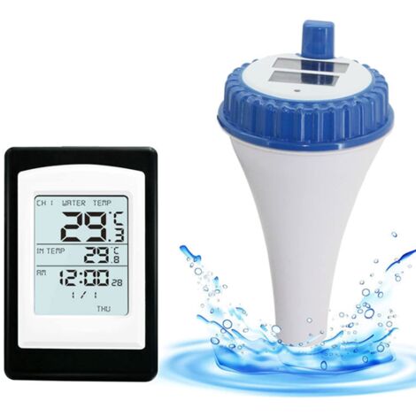 Thermomètre De Piscine Connecté Sans Fil - Capteur étanche IP67 - Portée 60 M - Affichage Intérieur/extérieur - Pour Piscine, Aquarium, Spa (température -40°C à +70°C)
