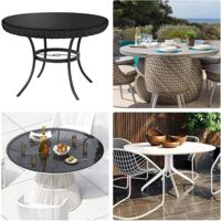 Housse Ronde Salon Jardin Ø190x71cm - Polyester 420D Étanche - Bandes Réfléchissantes - Protection Meubles Extérieur