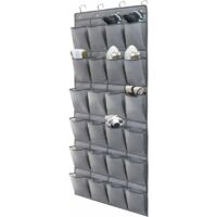 2 Organisateurs Chaussures Porte Avec Poches - 12 Poches Profondes - Accroche Porte Ou Mur - Gris - QUMENEY