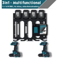 Support Mural Pour Batteries Makita - Porte 2 Batteries Et 1 Chargeur