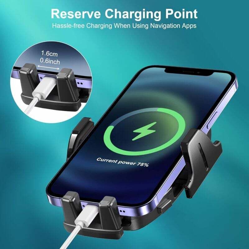 Support Téléphone Voiture, [Prise Ferme & Crochet Stable] 360° Réglable