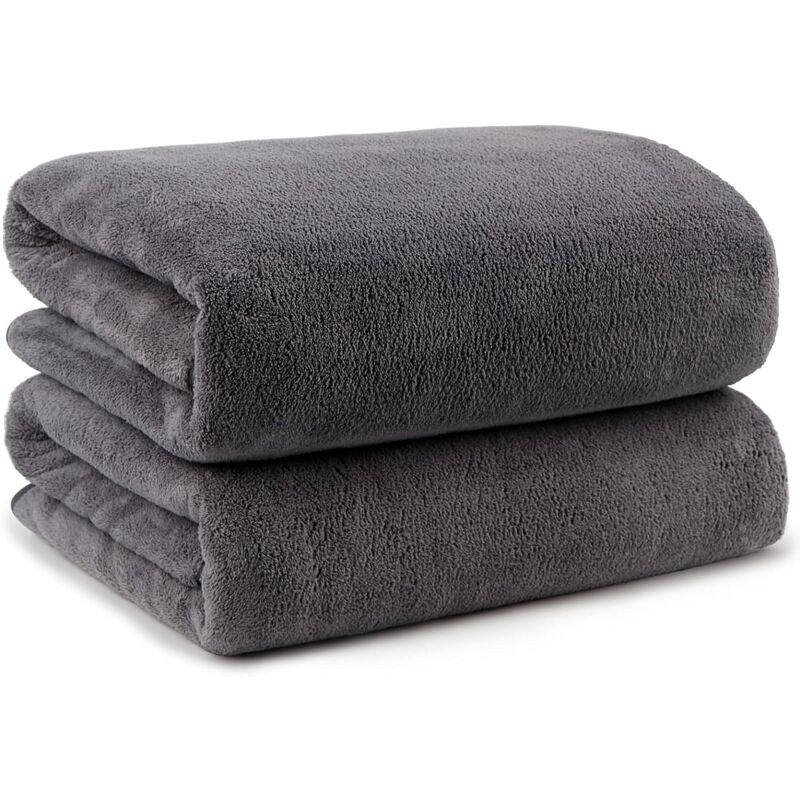 Lot de 2 serviettes de bain en microfibre (68,6 x 137,2 cm) – Toucher doux,  très absorbant, séchage rapide pour le corps, le sport, le yoga, le spa, le  fitness – Gris