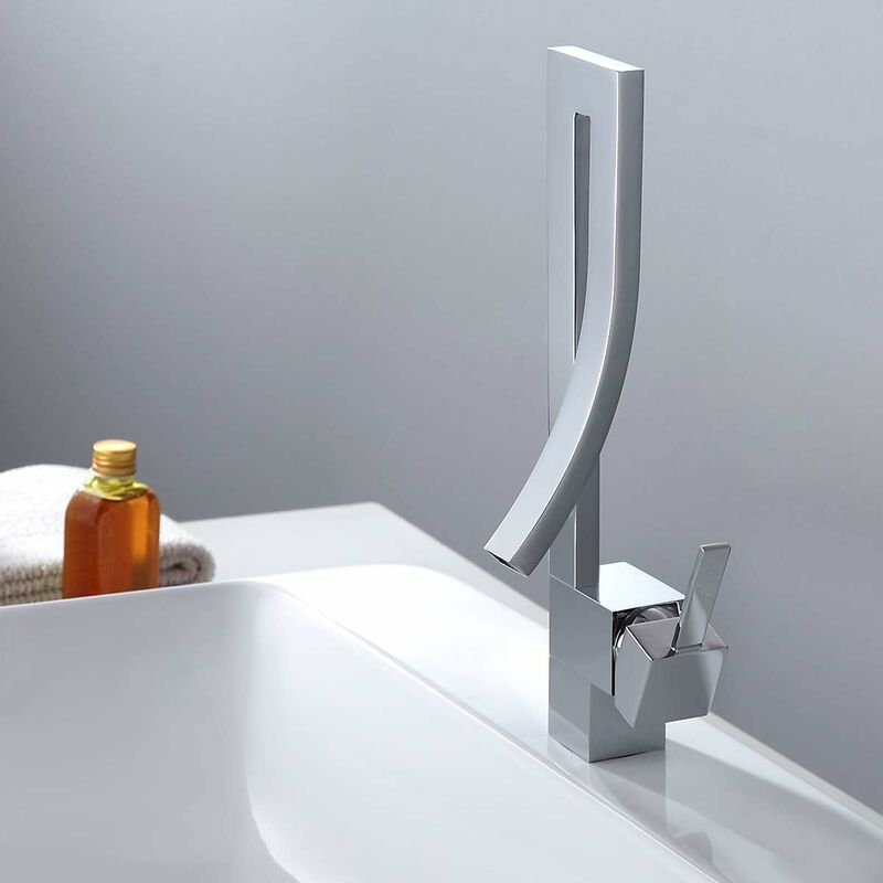 Robinet de lavabo moderne en cuivre design créatif pour salle de bains