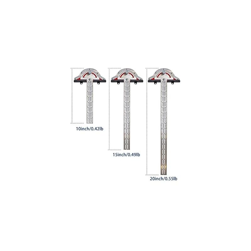 Woodworke Règle De Bord Réglable 50,8cm Rapporteur Angle Acier Inox - Outil Menuiserie Précis