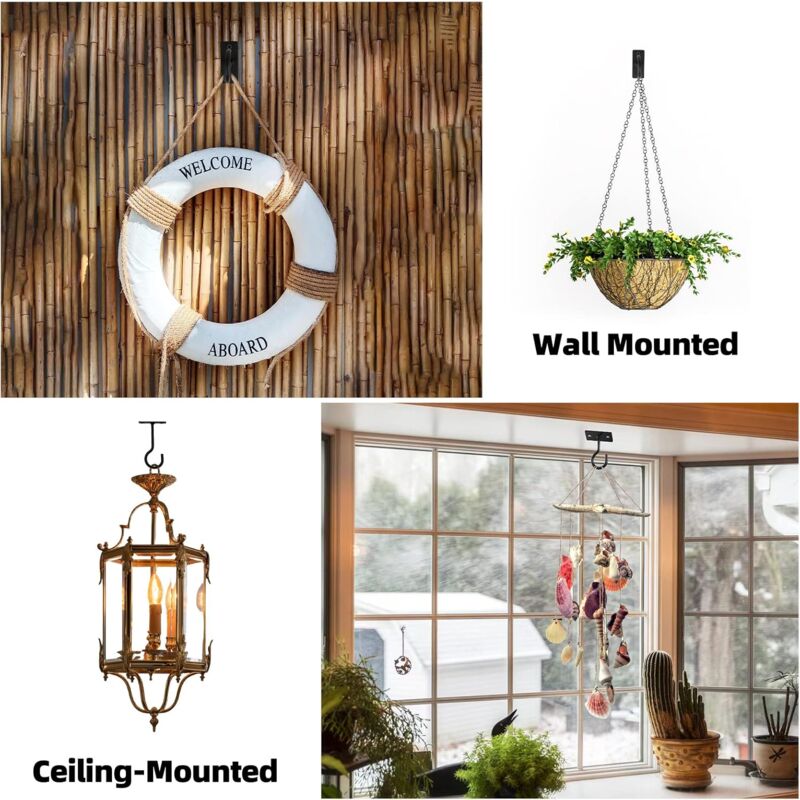 Paniers Suspendus Pour Orchidées - Lot De 2 - Tressage Bambou Naturel Avec Crochet Métal - Pour Intérieur/extérieur - 3