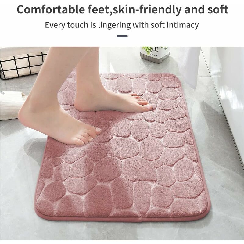 Tapis De Bain SHANNA En Mousse Mémoire - 40x60cm - Antidérapant, Absorbant Et Lavable