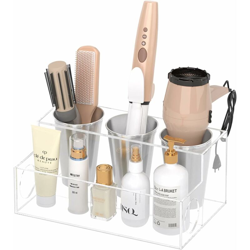 Organiseur en acrylique pour outils de coiffure, salle de bain