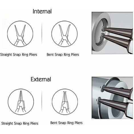 Pinces Circlips STARVAST - Lot De 4 - 7 Pouces - Pour Mécanique Auto/moto