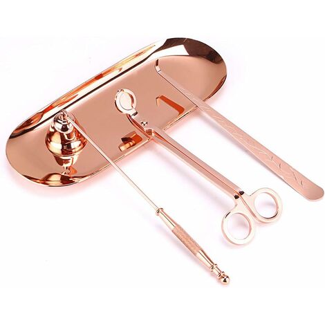 Kit Entretien Bougies - Coupe-mèche, éteignoir, Redresse-mèche - 3 Outils En Métal Pour Bougies Parfaites