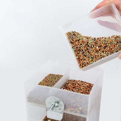 Mangeoire à Oiseaux Transparent Station d'alimentation Automatique pour Oiseaux Peut être Suspendue 16 x 10 x 9,5 cm Grande Capacité Peut Stocker Suffisamment de Nourriture Pendant 15 Jours.