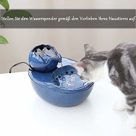 Fontaine à eau pour chat en céramique avec filtre