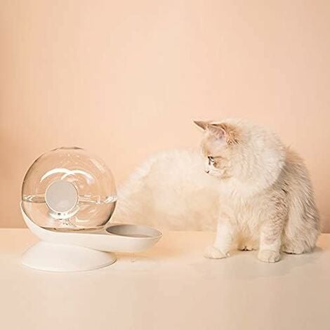 Fontaine à eau automatique pour chat - 2,8 l - Distributeur d'eau pour animaux de compagnie - Grand bol à boire - Sans électricité (30,4 cm x 15,5 cm x 24 cm) - Gris