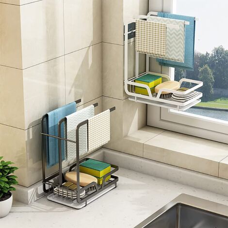 Hakiwina Porte-éponge Evier Cuisine, Inoxydable 304 Organisateur Evier