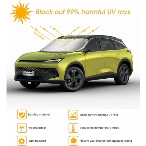 Pare-Soleil Voiture pour Pare-Brise Avant, Pare-Soleil pour Pare-Brise Anti-UV et Isolation Thermique, Pare-Soleil Pliable pour Voiture Adapté à la Plupart des Véhicules, Argenté 160 x 80