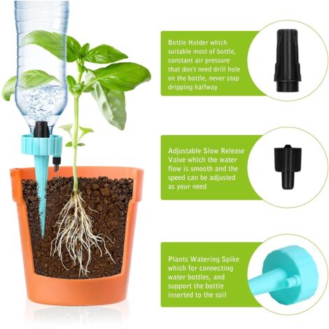 Kit Irrigation Goutte à Goutte BIRLOZA 12 Pièces - Arrosage Automatique Plantes - Vannes Réglables - Pour Balcon/jardin