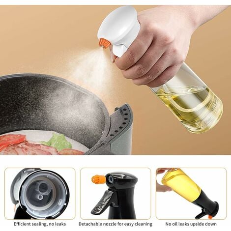 Spray Huile Cuisine 200 ml, 2pcs Vaporisateur d'huile et de Vinaigre avec  Brosse, Vaporisateur d