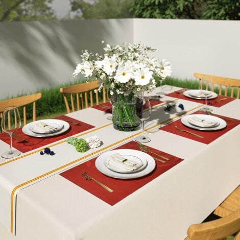 Lot de 8 Sets de Table Antidérapant Lavable en PVC Résistant à la Chaleur Sets de Table pour Table de Salle à Manger Rouge 45×30 cm