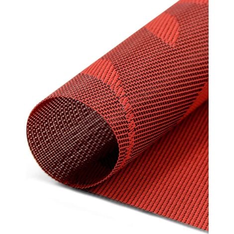 Lot de 8 Sets de Table Antidérapant Lavable en PVC Résistant à la Chaleur Sets de Table pour Table de Salle à Manger Rouge 45×30 cm