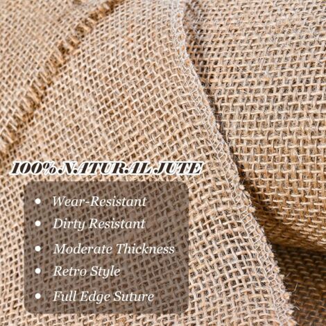 Chemin de Table Toile de Jute 30cm10M Chemin de Table Jute Bords Cousus pour Mariage Festival Fête Décorations