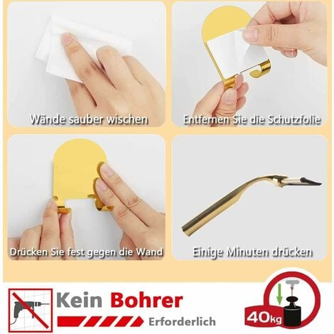 Raclette de douche en acier inoxydable doré pour salle de bain, large raclette en verre douche [9,8''], silicone de haute qualité, douche avec support sans perage, pour douche, salle de bain