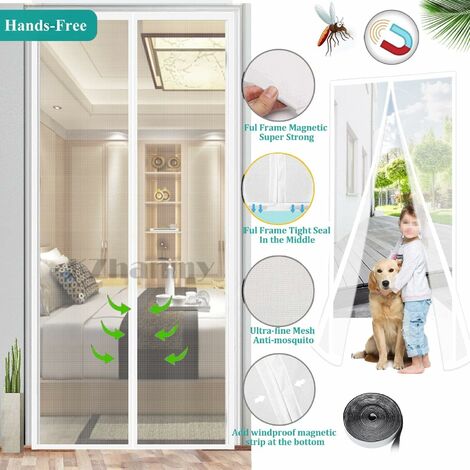 Moustiquaire Porte Magnétique 80x210cm Fermeture Automatique Maille Ultra Fine Installation Sans Outil Facile Pour Enfants Et Animaux De Compagnie Noir 94771341